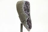 Sparkly Amethyst Geode Section on Metal Stand #209223-2